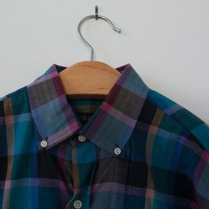 Mens Plaid Button Down Shirt